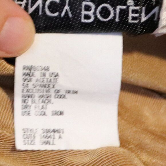 Vintage 80's Cognac Short Sleeve Mock Neck Blouse - Picture 6 of 6